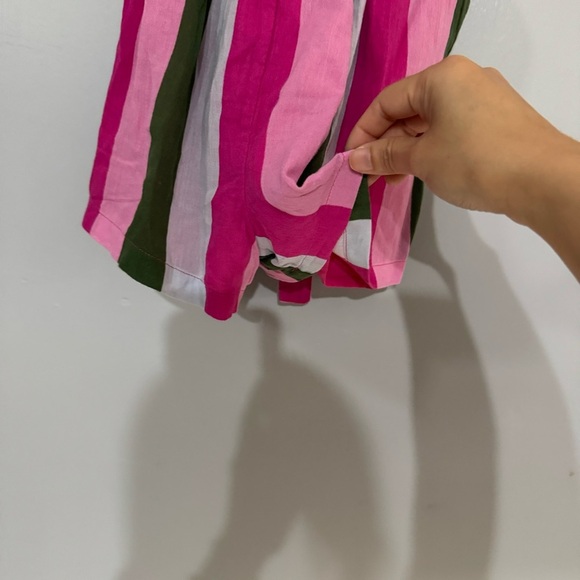 Janie and Jack Pink Striped Romper for Girls Size 12 - Picture 5 of 7